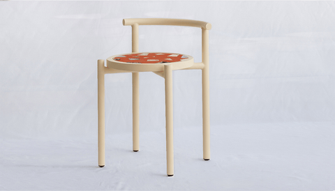 reddie-raw stool 45W x 43D x 59H *cm (45 seat height) / Collab~Pink / Metal~Cream Cinta COLLAB