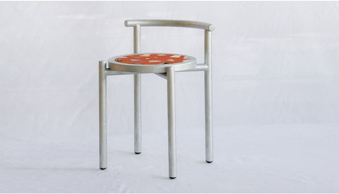 reddie-raw stool 45W x 43D x 59H *cm (45 seat height) / Collab~Pink / Metal~Galvanised Cinta COLLAB