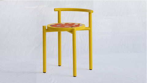reddie-raw stool 45W x 43D x 59H *cm (45 seat height) / Collab~Pink / Metal~Yellow Cinta COLLAB