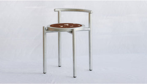 reddie-raw stool 45W x 43D x 59H *cm (45 seat height) / Collab~Rust / Metal~Galvanised Cinta COLLAB
