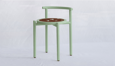 reddie-raw stool 45W x 43D x 59H *cm (45 seat height) / Collab~Rust / Metal~Mint Cinta COLLAB