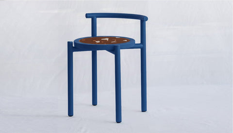 reddie-raw stool 45W x 43D x 59H *cm (45 seat height) / Collab~Rust / Metal~Navy Cinta COLLAB