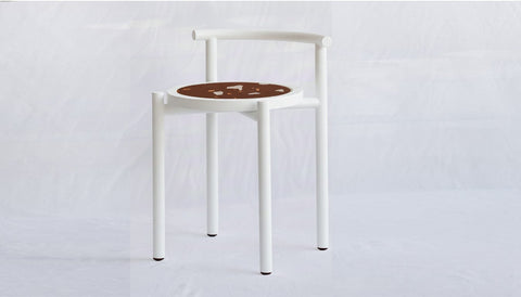 reddie-raw stool 45W x 43D x 59H *cm (45 seat height) / Collab~Rust / Metal~White Cinta COLLAB