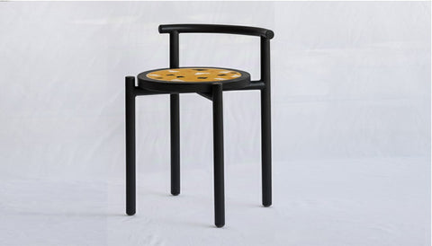 reddie-raw stool 45W x 43D x 59H *cm (45 seat height) / Collab~Yellow / Metal~Black Cinta COLLAB