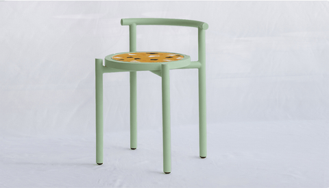 reddie-raw stool 45W x 43D x 59H *cm (45 seat height) / Collab~Yellow / Metal~Mint Cinta COLLAB