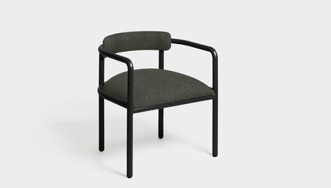 reddie-raw dining chair 61W x 56D x 69H *cm (45H seat height crushed) / Metal~Black / Fabric~Blush Antrazit Cinta metal arm chair