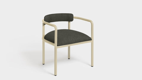 reddie-raw dining chair 61W x 56D x 69H *cm (45H seat height crushed) / Metal~Cream / Fabric~Blush Antrazit Cinta metal arm chair
