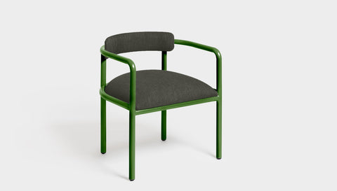 reddie-raw dining chair 61W x 56D x 69H *cm (45H seat height crushed) / Metal~Green / Fabric~Blush Antrazit Cinta metal arm chair