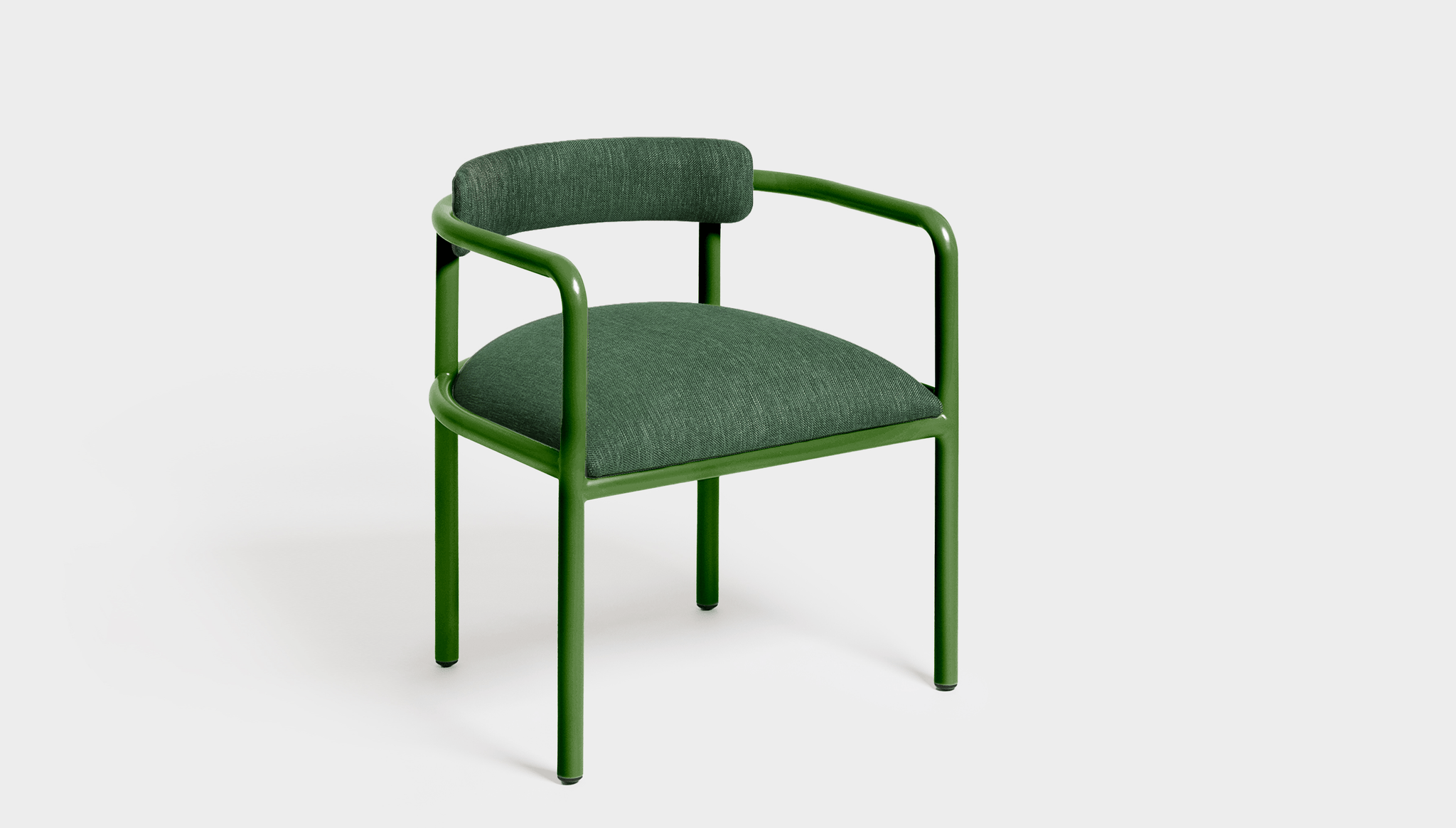 reddie-raw dining chair 61W x 56D x 69H *cm (45H seat height crushed) / Metal~Green / Fabric~Davano Green Cinta metal arm chair