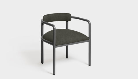 reddie-raw dining chair 61W x 56D x 69H *cm (45H seat height crushed) / Metal~Grey / Fabric~Blush Antrazit Cinta metal arm chair