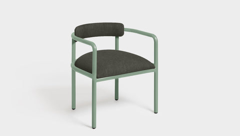 reddie-raw dining chair 61W x 56D x 69H *cm (45H seat height crushed) / Metal~Mint / Fabric~Blush Antrazit Cinta metal arm chair