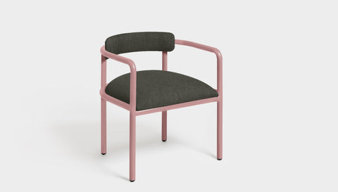 reddie-raw dining chair 61W x 56D x 69H *cm (45H seat height crushed) / Metal~Pink / Fabric~Blush Antrazit Cinta metal arm chair