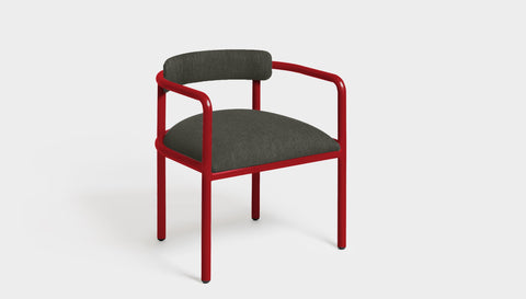 reddie-raw dining chair 61W x 56D x 69H *cm (45H seat height crushed) / Metal~Red / Fabric~Blush Antrazit Cinta metal arm chair