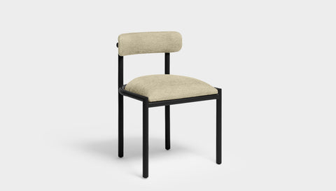 reddie-raw dining chair 50W x 48D x 72H *cm (45H seat height crushed) / Metal~Black / Fabric~Blush Curry Cinta metal dining chair