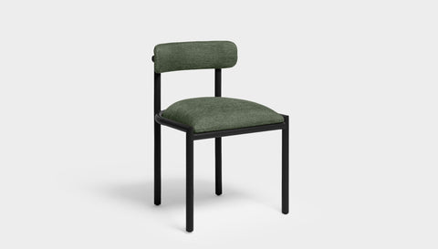 reddie-raw dining chair 50W x 48D x 72H *cm (45H seat height crushed) / Metal~Black / Fabric~Blush Green Cinta metal dining chair