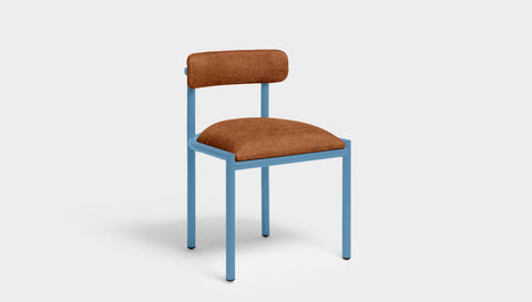 reddie-raw dining chair 50W x 48D x 72H *cm (45H seat height crushed) / Metal~Blue / Fabric~Blush Rust Cinta metal dining chair