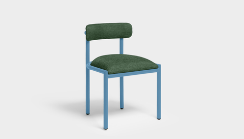 reddie-raw dining chair 50W x 48D x 72H *cm (45H seat height crushed) / Metal~Blue / Fabric~Davano Green Cinta metal dining chair