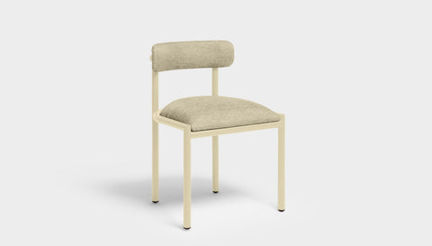 reddie-raw dining chair 50W x 48D x 72H *cm (45H seat height crushed) / Metal~Cream / Fabric~Blush Cream Cinta metal dining chair