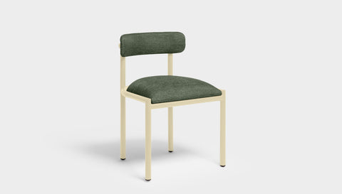 reddie-raw dining chair 50W x 48D x 72H *cm (45H seat height crushed) / Metal~Cream / Fabric~Blush Green Cinta metal dining chair
