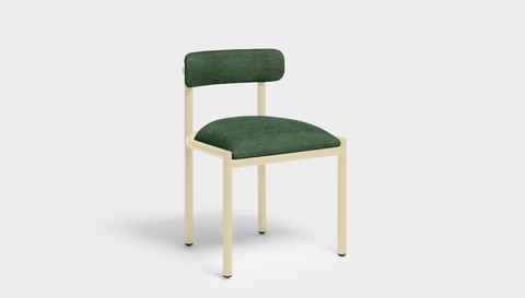 reddie-raw dining chair 50W x 48D x 72H *cm (45H seat height crushed) / Metal~Cream / Fabric~Davano Green Cinta metal dining chair