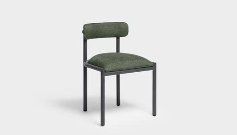 reddie-raw dining chair 50W x 48D x 72H *cm (45H seat height crushed) / Metal~Grey / Fabric~Blush Green Cinta metal dining chair