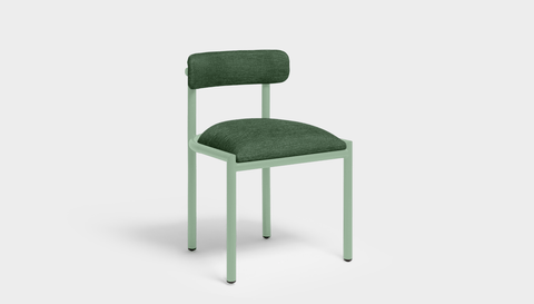 reddie-raw dining chair 50W x 48D x 72H *cm (45H seat height crushed) / Metal~Mint / Fabric~Davano Green Cinta metal dining chair