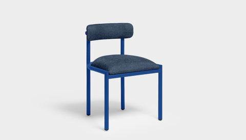 reddie-raw dining chair 50W x 48D x 72H *cm (45H seat height crushed) / Metal~Navy / Fabric~Blush Navy Cinta metal dining chair