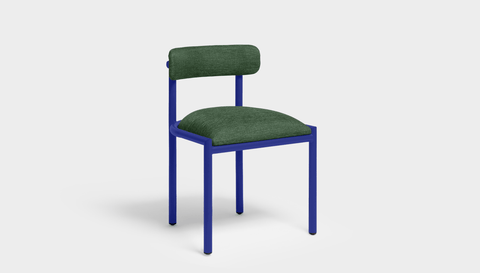 reddie-raw dining chair 50W x 48D x 72H *cm (45H seat height crushed) / Metal~Navy / Fabric~Davano Green Cinta metal dining chair