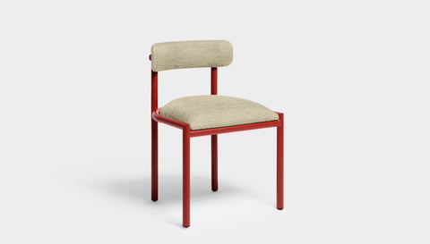 reddie-raw dining chair 50W x 48D x 72H *cm (45H seat height crushed) / Metal~Red / Fabric~Blush Cream Cinta metal dining chair
