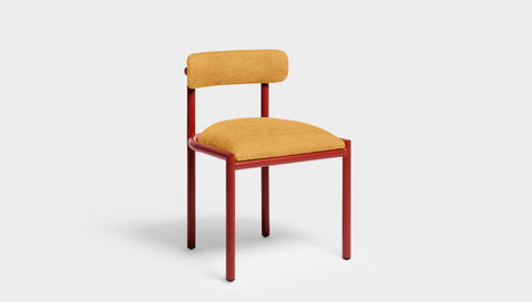 reddie-raw dining chair 50W x 48D x 72H *cm (45H seat height crushed) / Metal~Red / Fabric~Blush Curry Cinta metal dining chair