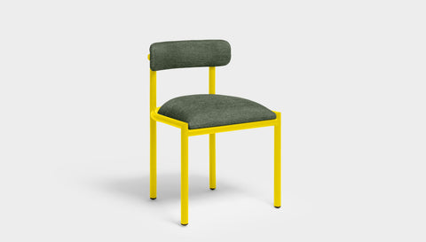 reddie-raw dining chair 50W x 48D x 72H *cm (45H seat height crushed) / Metal~Yellow / Fabric~Blush Green Cinta metal dining chair