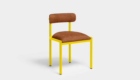 reddie-raw dining chair 50W x 48D x 72H *cm (45H seat height crushed) / Metal~Yellow / Fabric~Blush Rust Cinta metal dining chair