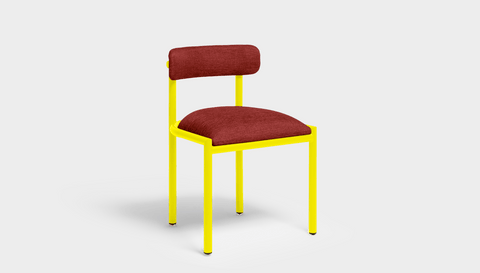 reddie-raw dining chair 50W x 48D x 72H *cm (45H seat height crushed) / Metal~Yellow / Fabric~Davano Sangria Cinta metal dining chair