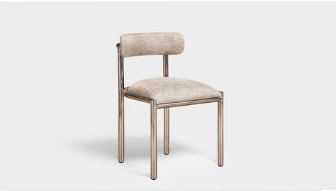 reddie-raw dining chair 50W x 48D x 72H *cm (45H seat height crushed) / Metal~Stainless Steel / Fabric~Davano Paper Bank Cinta stainless dining chair