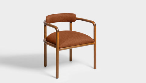 reddie-raw dining chair 61W x 56D x 69H *cm (45H seat) / Solid Reclaimed Teak Wood~Natural / Fabric~Blush Rust Cinta wood arm chair