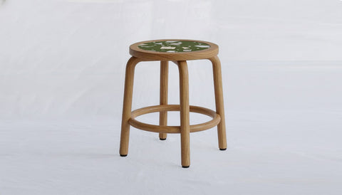 reddie-raw square side table 36W dia x 45H *cm / COMBO~Eucalyptus / Solid Reclaimed Teak Wood~Natural COMBO | Milton Low Stool