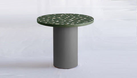 reddie-raw round 100dia x 75H *cm / Collab~Green / Metal~Grey Dora Drum Table Round - COLLAB
