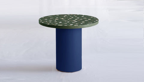 reddie-raw round 100dia x 75H *cm / Collab~Green / Metal~Navy Dora Drum Table Round - COLLAB