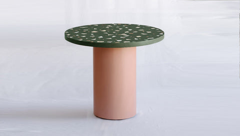 reddie-raw round 100dia x 75H *cm / Collab~Green / Metal~Pink Dora Drum Table Round - COLLAB