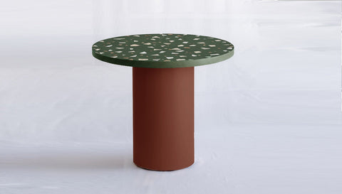 reddie-raw round 100dia x 75H *cm / Collab~Green / Metal~Rust Dora Drum Table Round - COLLAB