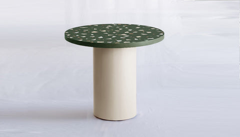 reddie-raw round 100dia x 75H *cm / Collab~Green / Metal~White Dora Drum Table Round - COLLAB
