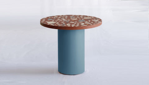 reddie-raw round 100dia x 75H *cm / Collab~Pink / Metal~Blue Dora Drum Table Round - COLLAB