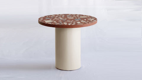 reddie-raw round 100dia x 75H *cm / Collab~Pink / Metal~Cream Dora Drum Table Round - COLLAB