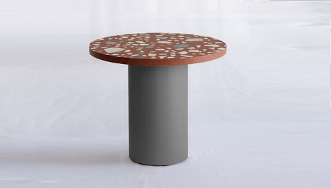 reddie-raw round 100dia x 75H *cm / Collab~Pink / Metal~Grey Dora Drum Table Round - COLLAB