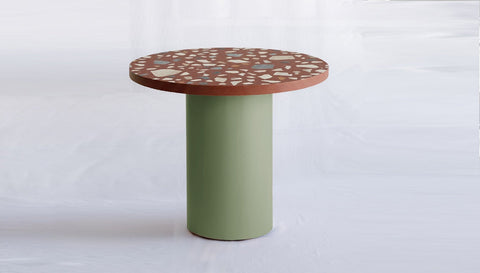 reddie-raw round 100dia x 75H *cm / Collab~Pink / Metal~Mint Dora Drum Table Round - COLLAB