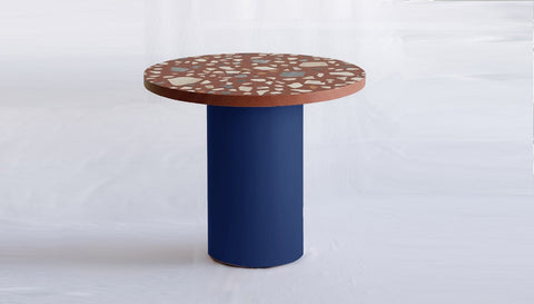 reddie-raw round 100dia x 75H *cm / Collab~Pink / Metal~Navy Dora Drum Table Round - COLLAB