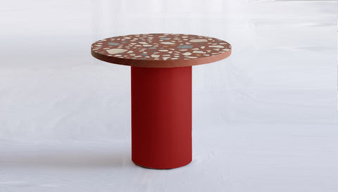 reddie-raw round 100dia x 75H *cm / Collab~Pink / Metal~Red Dora Drum Table Round - COLLAB