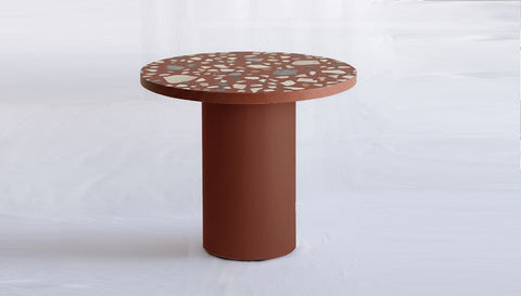 reddie-raw round 100dia x 75H *cm / Collab~Pink / Metal~Rust Dora Drum Table Round - COLLAB
