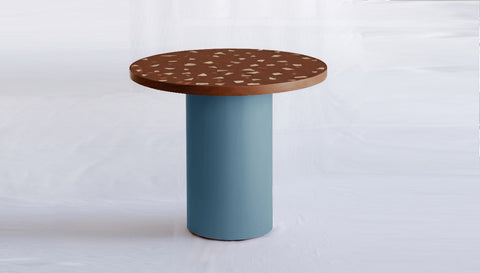 reddie-raw round 100dia x 75H *cm / Collab~Rust / Metal~Blue Dora Drum Table Round - COLLAB