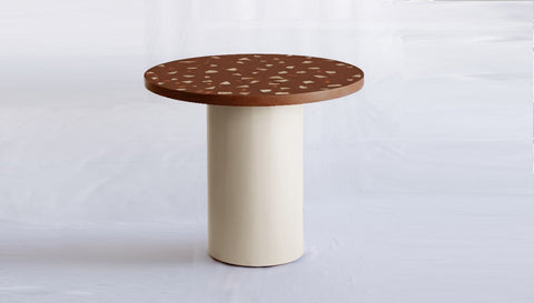 reddie-raw round 100dia x 75H *cm / Collab~Rust / Metal~Cream Dora Drum Table Round - COLLAB